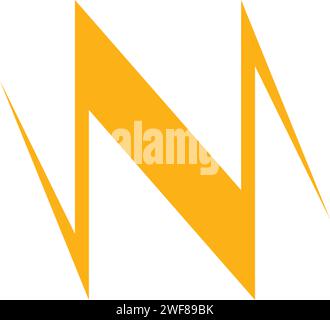 letter n thunder bolt logo vector icon design Stock Vector