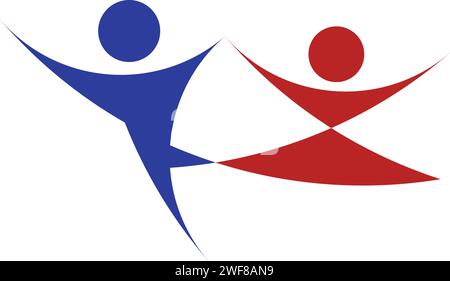 man and woman dancing icon logo symbol Stock Vector