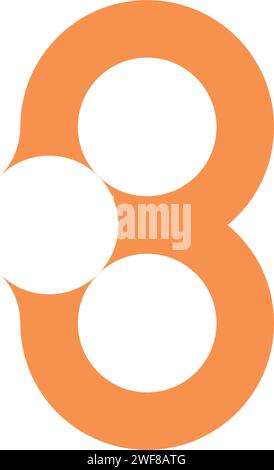 number 3 three logo orange vector icon Stock Vector