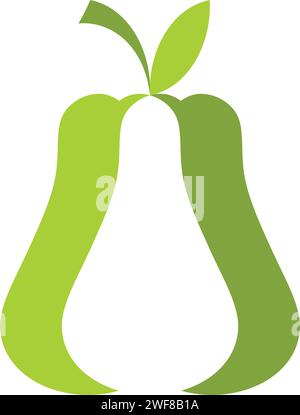 pear fruit logo icon illustration design vector Stock Vector