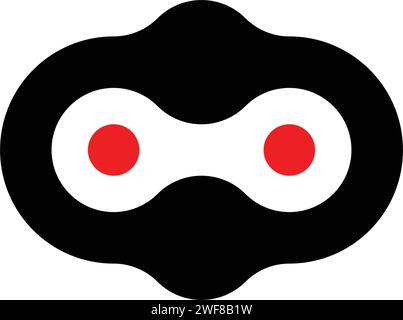 red eyes robot face droid logo icon vector Stock Vector