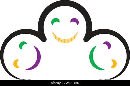smiling kids faces kindergarten logo vector Stock Vector