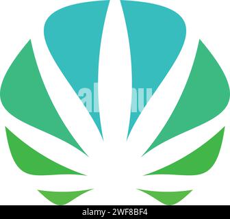 stylized cannabis marijuana logo vector design Stock Vector