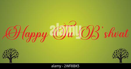 Happy Tu B'shvat stylish text illustration design Stock Vector