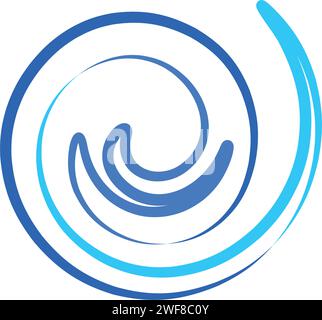 water wave symbol stylized logo vector icon design Stock Vector