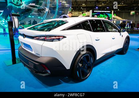 Peugeot 408 Plug-In Hybrid car showcased at the Paris Mondial de l'Automobile. Paris, France - October 17, 2022. Stock Photo