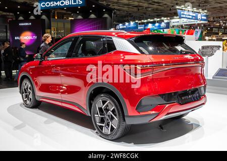 BYD Atto 3 electric car showcased at the Paris Motor Show, France - October 17, 2022. Stock Photo