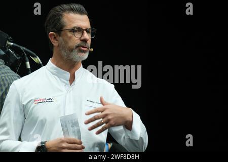 Swiss chef Andreas Caminada from Schloss Schauenstein during the edition of the Madrid international gastronomic congress,  Madrid January 29, 2024 Spain (Photo by Oscar Gonzalez/Sipa USA) (Photo by Oscar Gonzalez/Sipa USA) Stock Photo