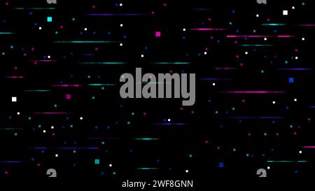Game pixel glitch effect background, display screen. Vector noise texture, merging vibrant colors with digital distortion, retro-futuristic pattern enhancing gaming experiences with nostalgic design Stock Vector