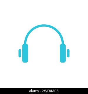 Headphones icon. From blue icon set. Stock Vector