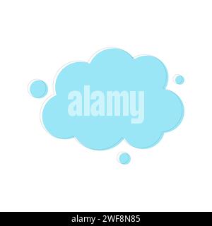 Blue Cartoon Cloud Icon Vector Illustration Stock Vector