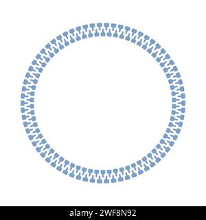 Blue Circle Zipper Icon Vector Illustration Stock Vector