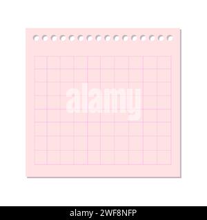 Square Grid Spiral Notebook Page Icon Stock Vector
