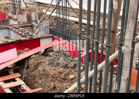 base works of a construstion site of a new house Stock Photo