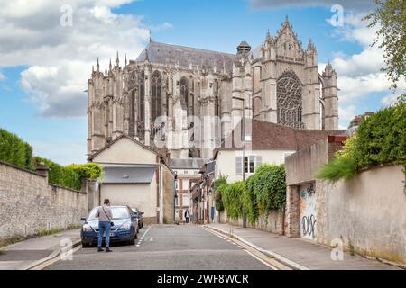 Beauvais, France - August 24 2020: The Cathedral of Saint Peter of Beauvais is a Catholic church located in Beauvais, in the department of Oise in the Stock Photo