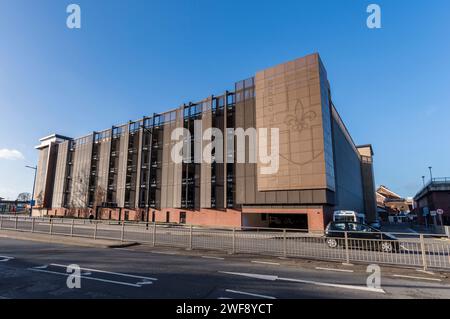 Lincoln Central multi storey car park, Melville Street dual carriageway, Lincoln City, Lincolnshire, England, UK Stock Photo