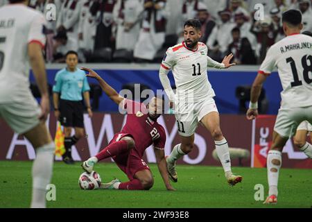 Al Khor, Qatar. 29 January, 2024. QATAR VS PALESTINE：ROUND OF 16 - AFC Asian Cup Qatar 2023 at Al Bayt Stadium. Credit: Meng Gao/Alamy Live News Stock Photo