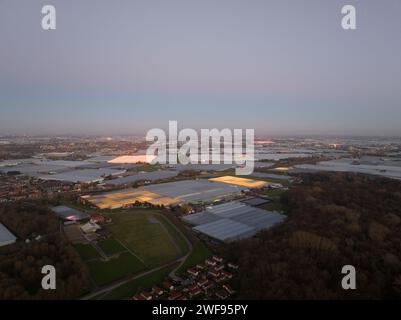 Greenhouses in the Netherlands, growing food, vegetables and plants. Stock Photo