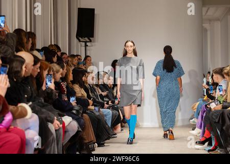 Copenhagen, Denmark. January 29th, 2023. Models on the catwalk at the Forza Collective Autumn/Winter 2024 show as part of Copenhagen Fashion Week. Credit: Katie Collins/EMPICS/Alamy Live News Stock Photo