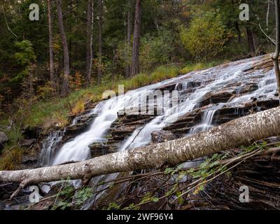 Long exposure waterfall with autumn colors Stock Photo