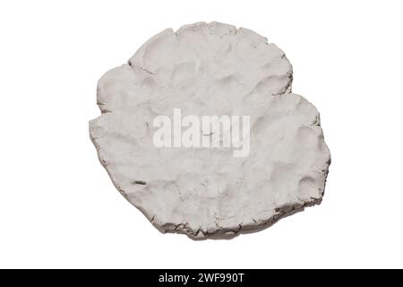 slab of gray clay isolated on white background Stock Photo