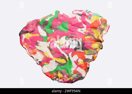 colorful clay slab isolated on white background Stock Photo