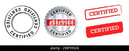 certified seal label sticker stamp accepted confirmed best accredited authorized Stock Vector