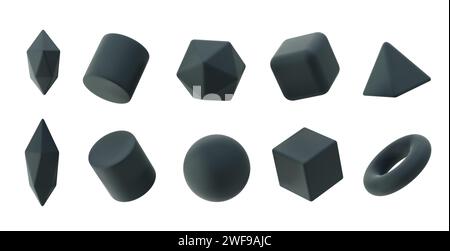 Object textiles texture geometry decoration set isolated background 3d rendering without AI generated Stock Photo