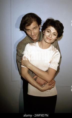 Caprice Benedetti and Michael Della Femina on set of the film, THE