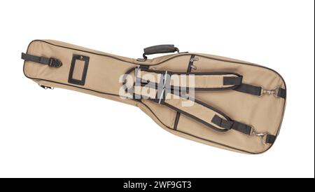 electric guitar bag case back path isolated on white Stock Photo