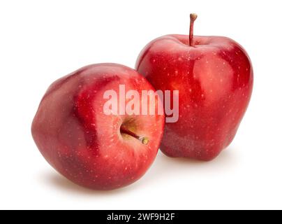 red delicious apple path isolated on white Stock Photo