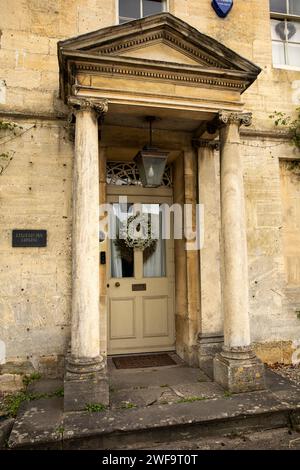 UK, England, Gloucestershire, Painswick, New Street, Georgian portico of Hazelbury House Stock Photo