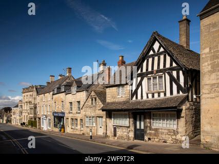 UK, England, Gloucestershire, Painswick, New Street, with timber-framed former post office Stock Photo