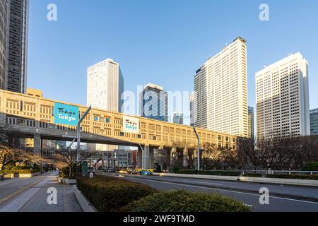Tokyo, Japan. January 2024. panoramic view of the skyscrapers at sunset in the city center Stock Photo