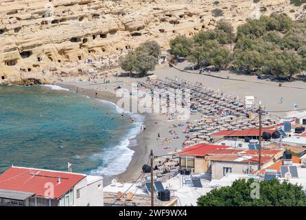 A picture of the Matala Beach. Stock Photo