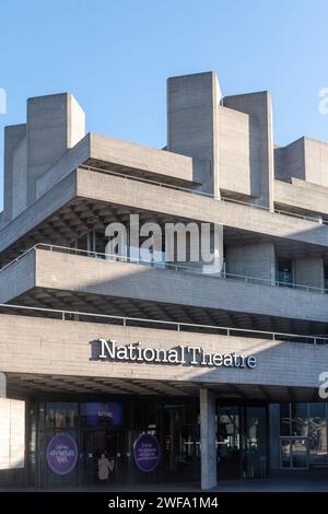 The National Theatre at South Bank London, England, UK. Brutalist architecture. Stock Photo