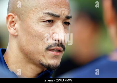 Al Erssal6, Doha, Qatar. 29th Jan, 2024. Daizen Maeda (JPN), January 29, 2024 - Football/Soccer : Japan national team training session during the AFC Asian Cup 2023 at Al Erssal6, Doha, Qatar. Credit: AFLO/Alamy Live News Stock Photo