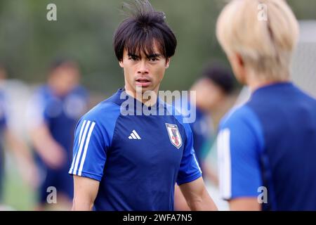 Al Erssal6, Doha, Qatar. 29th Jan, 2024. Kaoru Mitoma (JPN), January 29, 2024 - Football/Soccer : Japan national team training session during the AFC Asian Cup 2023 at Al Erssal6, Doha, Qatar. Credit: AFLO/Alamy Live News Stock Photo