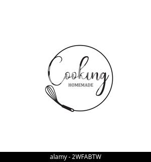 seamless cooking logo design vector Stock Vector