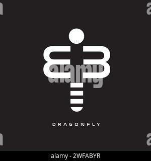 seamless dragonfly logo design vector Stock Vector