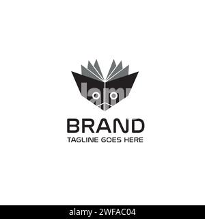 seamless book logo design vector Stock Vector