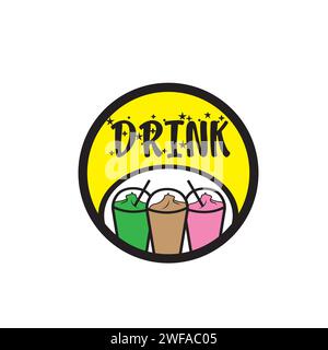 seamless drink logo design vector Stock Vector