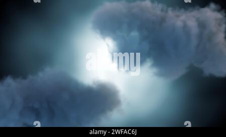 3d rendering of a dramatic cumulonimbus cloud formation, also known as a thundercloud Stock Photo