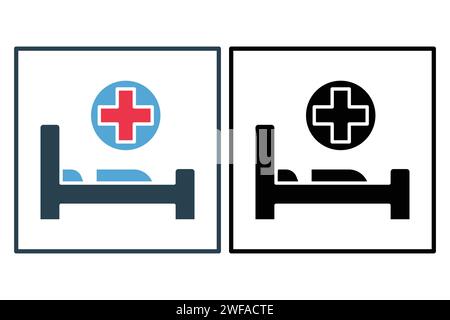 Medical cross icon. icon related to healthcare facilities. solid icon style. element illustration Stock Vector