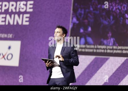 Paris, France. 26th Nov, 2023. Alex Goude hosts the 18th edition of the Trophees APAJH at the Carrousel du Louvre in Paris, France Stock Photo