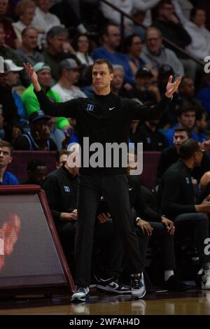 Duke Head Coach Jon Scheyer Watches From The Sideline Against North ...