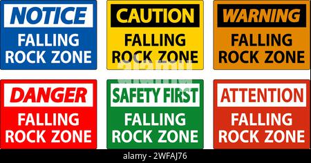 Danger Sign, Falling Rock Zone Stock Vector