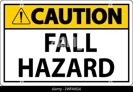 Caution Sign, Fall Hazard Stock Vector