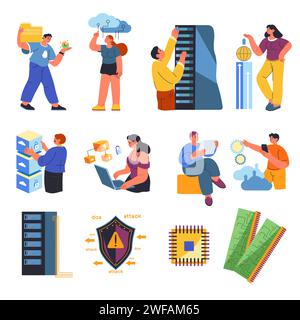 Security, digital protection and storing data Stock Vector