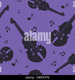 Classical musical instrument, violin and notes Stock Vector